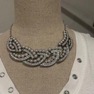 Heaven Sent Elegant Silver tone and Pearl Necklace